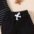 thumbnail image 5 of NOLDARES Boys Summer Clothes 2Pcs Outfits Cotton Sleeveless Tank Top and Elastic Shorts Casual Play Set 2T-6T Black,6-12 M, 5 of 6