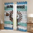 thumbnail image 2 of Farmhouse 30%-50% Blackout Curtains Teens Rustic Windmill Curtains & Drapes 52Wx63L, Woodland Cabin Curtains Tribal Southern Cross Window Curtains Rustic Room Decor - Teal Blue, 2 of 6