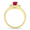thumbnail image 3 of SZUL Women's Garnet and Diamond Regal Ring in 10K Yellow Gold, 3 of 6