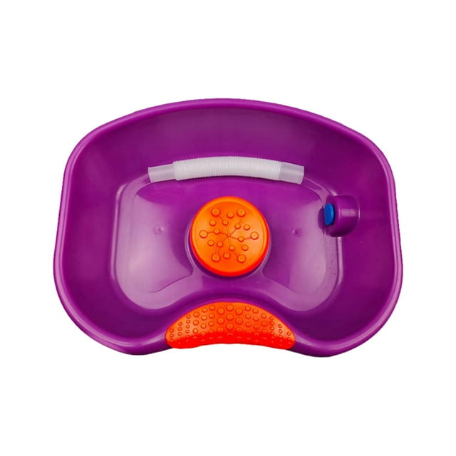 Xuanheng Bassin de Shampooing de Chevet Lavage de Cheveux au Lit Léger Réutilisable Bassin de Lavage de Cheveux Portable pour Chambre Grand-Mère Violet