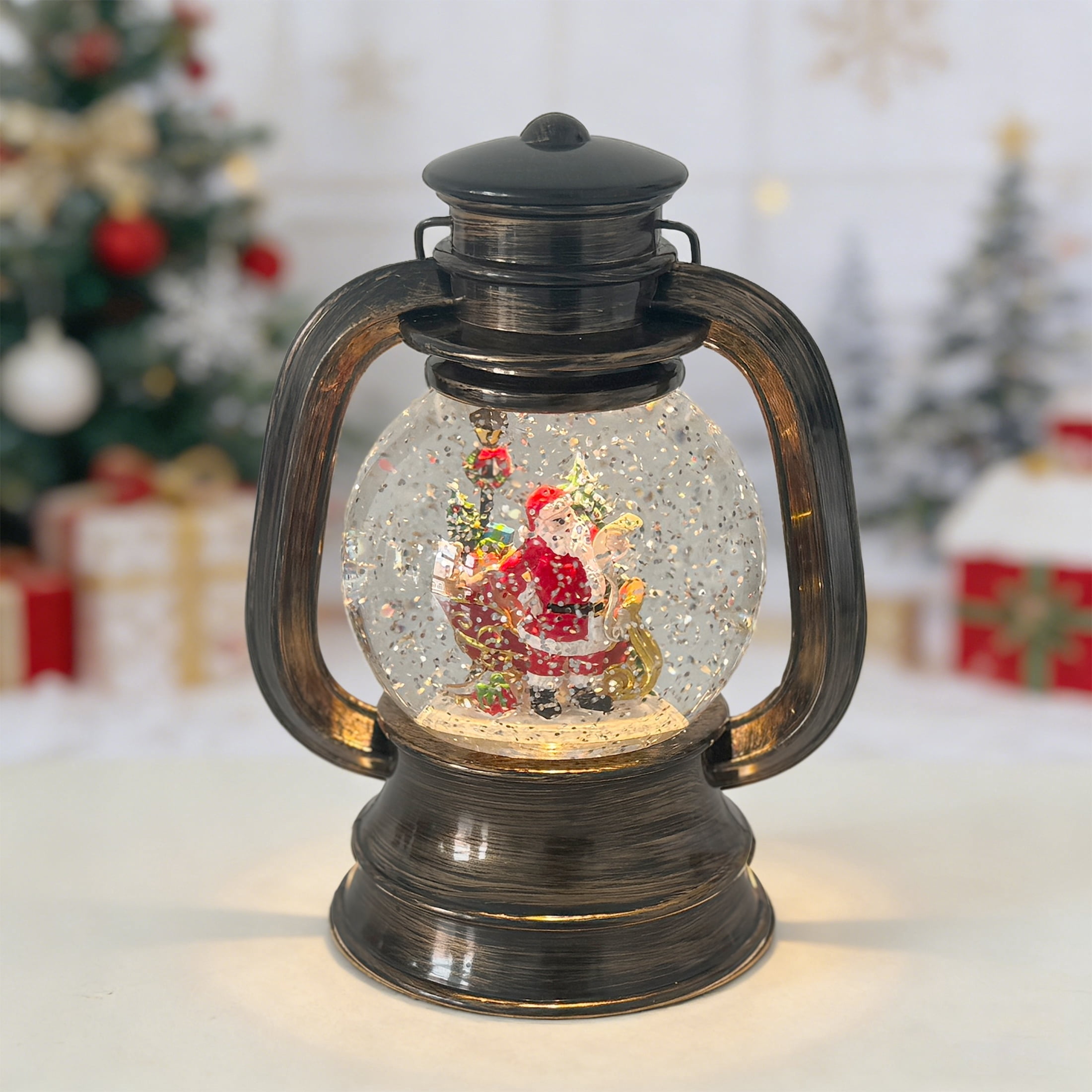 Light-Up Santa Water Lantern Christmas Decoration, Multicolor, 7.8", by Holiday Time