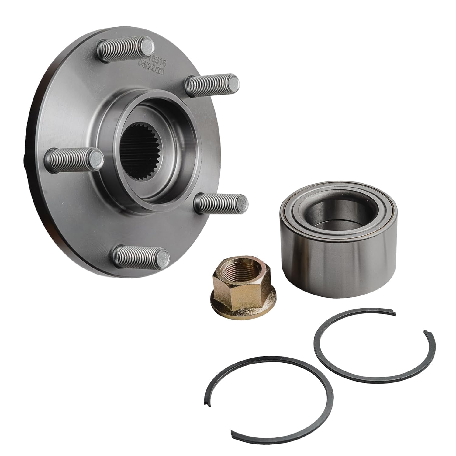 Detroit Axle - 2 Front Wheel Bearing Hubs Assembly for Infiniti I30 I35 Nissan Altima Maxima X-Trail [5 Lugs Hub]