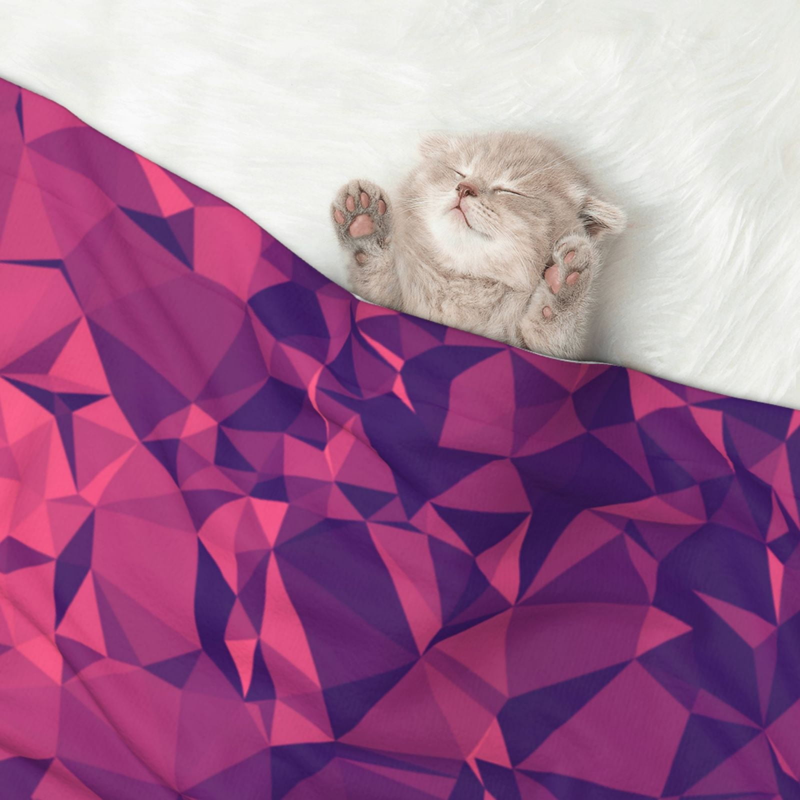 Flannel Throw Dog Blanket Colorful Polygon Frequency Polygon Soft Warm Print Pet Blankets for Small Dog Cat Puppy