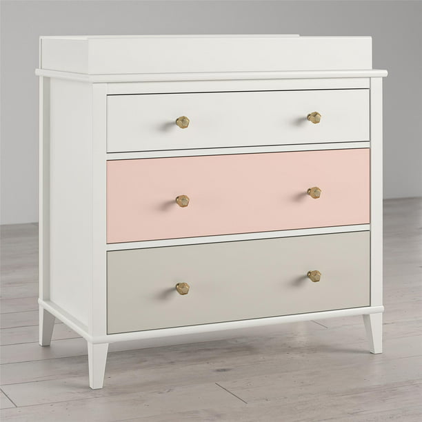 Little Seeds Monarch Hill Poppy 3 Drawer Changing Table, Peach/Taupe ...