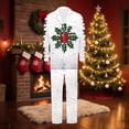 thumbnail image 3 of qolati Christmas Family Matching Pajamas Silk Satin Long Sleeve Button Down Sleepwear Sleep Pants Holiday Pjs Loungewear Set Xmas Printed Festival Party Family Christmas Pajamas Matching Sets, 3 of 9