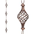 thumbnail image 2 of River Oak Designs Rain Chain for Gutter with Downspouts - Copper Hanging Finial Antique Rustic Style Outdoor Decor, 2 of 4