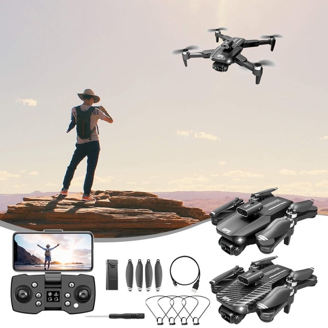 Fiudx Juguetes Drone Miniatura Con Función De Ajuste De Altura, V162Gps Drone Plegable Sin Escobillas 4 Fotografía Aérea De Alta Definición Quadcopter 5G Avión De Control Remoto Largo