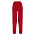 thumbnail image 5 of Plus Size Women Sweatpants Fleece High Waisted Joggers Comfy Workout Gym Active Casual Track Pants with Pockets 2025 Red, 5 of 6