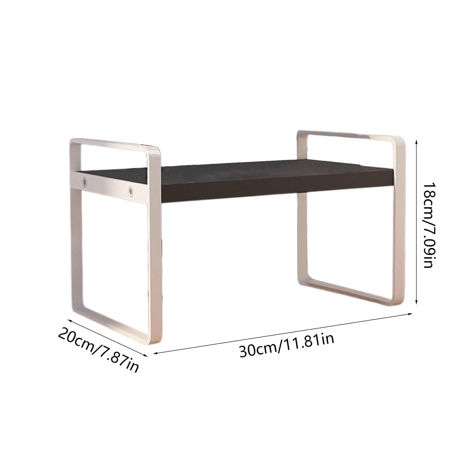 Merryso 2-Tier Desktop Organizer, Metal Frame Wooden Desk Shelf - Small Bookshelf for Student Office, Space Saving Tabletop Storage, White Compact Desk Organizer