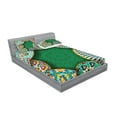 thumbnail image 2 of Ambesonne Retro Fitted Sheet & Pillow Sham Set, Oriental Hippie Motif, Queen, Multicolor, 2 of 2