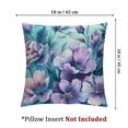 thumbnail image 4 of nygtbtfer Purple Flowers Design Teal Blue Floral Cute Garden Colorful Throw Pillow, Multicolor White, 4 of 7