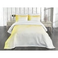 thumbnail image 3 of Ambesonne Yellow and White Quilted Bedspread Set 3 Pcs, Fractal Mosaic, King Size, Yellow White, 3 of 5