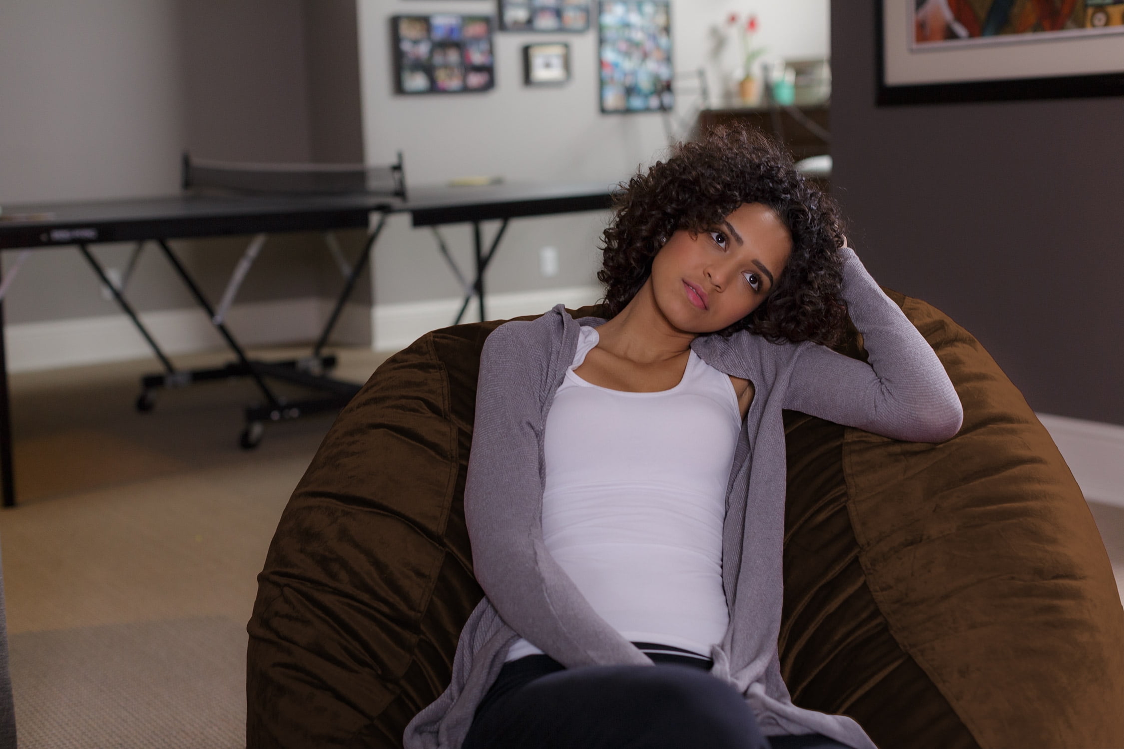 Sofa Sack Bean Bag Chair, Memory Foam Lounger with Microsuede Cover, Kids, Adults, 4 ft, Chocolate