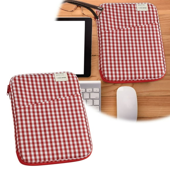 Plaid Tablet Bag (13 Inch) - Durable Material, Slim & Lightweight, Zip Closure, Soft Interior for Scratch Protection