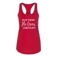 thumbnail image 2 of Wild Bobby Plot Twist He Lives Luke 24:23 Inspirational/Christian Women Racerback Tank Top, Red, Small, 2 of 5