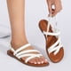 thumbnail image 4 of Zapatos Playa Mujeres Sándalo Casuales Con Verano Punta Abierta (42) White, 4 of 9
