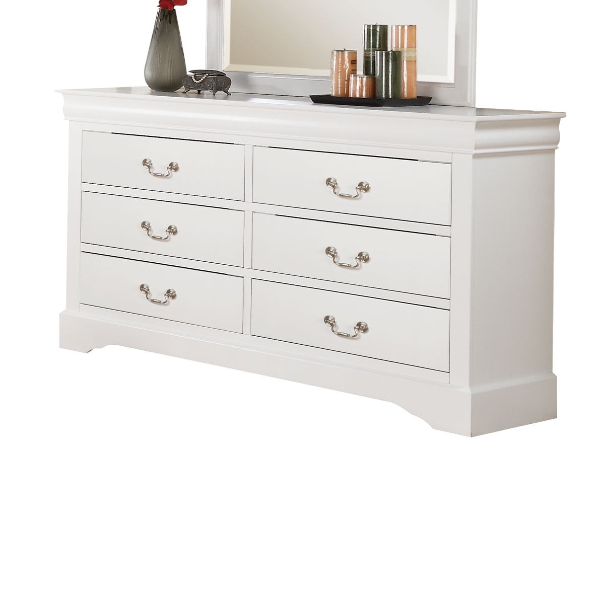 Acme Furniture Louis Philippe Cherry Dresser with Mirror 2375455