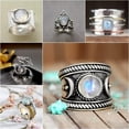 thumbnail image 3 of EOEMY Retro 925 Silver Moonstone Rings Women Wedding Bridal Jewelry Gift Size 6-10-#4-9, 3 of 9