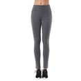 thumbnail image 3 of "Women's Cotton Stretch Ankle Length Slim Fold-Over Tight Leggings // Solid (3PK: H Grey/H Grey/H Grey), Size: M", 3 of 5