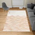 thumbnail image 2 of Ocean Turkish Area Rug, Sea Waves Illustration Features Liquid Ocean Motion Water Tides Image Art, Soft Carpet for Living Room Decor with Distressed Look, 2.6' x 5', Peach Ivory, by Ambesonne, 2 of 4