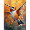 thumbnail image 1 of Qisvanset 12x16 Inch Orange Hummingbird Canvas Wall Art, Vivid Bird Portrait Ready To Hang Home Wall Decor, 1 of 8