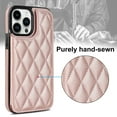 thumbnail image 5 of ELEHOLD for iPhone 16 Pro Wallet Case, RFID Blocking Card Holders Luxury Argyle Pattern Leather Case Kickstand Magnetic Button Slim Lightweight Shockproof Purse Case,Rosegold, 5 of 7