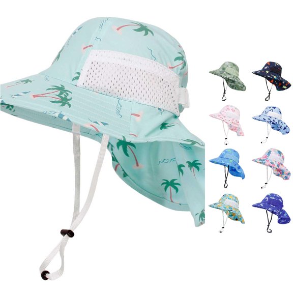 HNMKIU Kids Sun Hat Lightweight Printed Bucket Hat for Beach Travel UPF 50 Breathable Summer