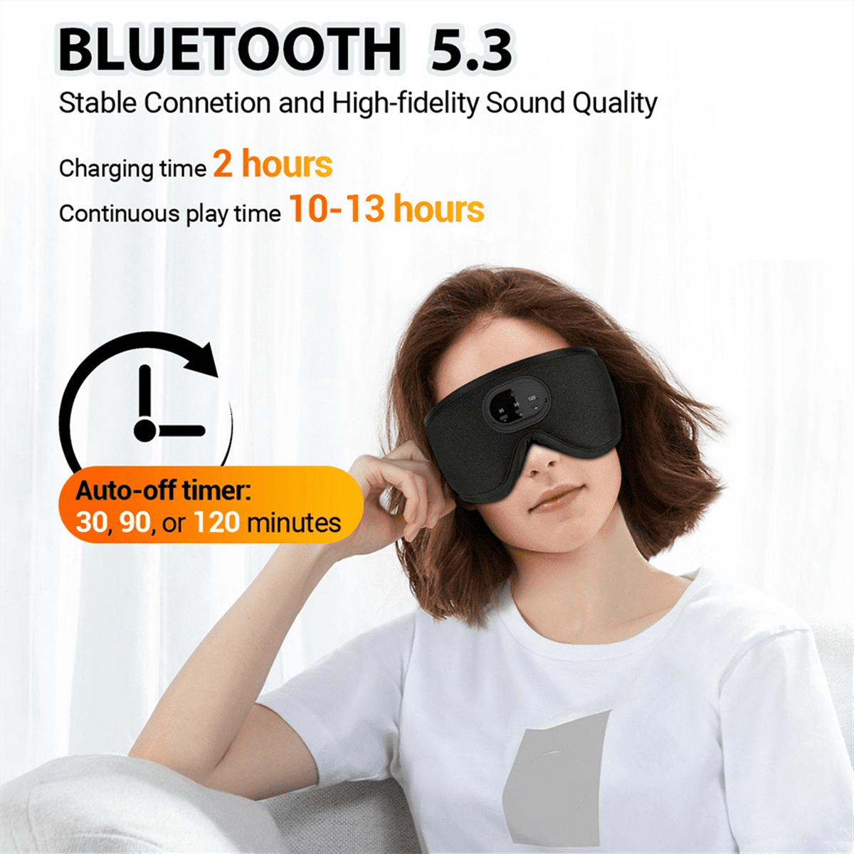 3D Bluetooth Sleeping Mask Headphones Eye Mask Comfortable Wireless Music Sleep Mask Noise Reduction Blackout Sleep Mask
