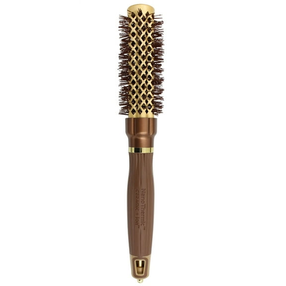 Olivia Garden NanoThermic PowerGrip Thermal brush with special patented wavy barrel for extra tension and grip, for medium to thick hair, 1 inch