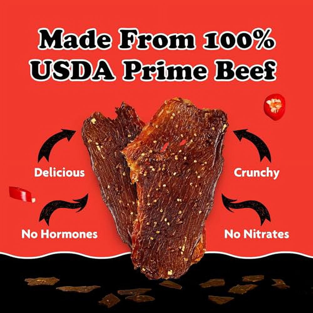 Yay's Snacks Sweet and Spicy Beef Crisps | High-Protein Ready-to-Eat Crispy Crunchy Chipped beef | Spicy Beef Jerky with 24g Protein per Bag, Non-GMO Healthy Meat Snack, Made in USA pack of 3(1.75 oz
