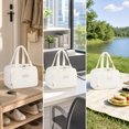 thumbnail image 7 of Insulated Lunch Box with Handle, Thickened Portable Nylon Waterproof Cooler Bag, Outdoor Fresh-Keeping Bag for Work, Study, Picnic and Travel (Beige), 7 of 7