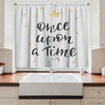 thumbnail image 2 of Ambesonne Once upon a Time Kitchen Curtains, Words with Stars, 55"x45", Charcoal Grey Yellow, 2 of 3