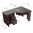 thumbnail image 4 of Inval America L-Shaped Corner Desk, Espresso, 4 of 6