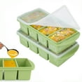 thumbnail image 1 of Moldes de silicona para alimentos, cubitos de sopa, bandeja para congelador con tapa, moldes de silicona para congelador, recipientes para sopa para congelador, 1 of 6