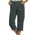 thumbnail image 6 of ABATAB Womens Capris with Pockets Loose Fit Casual Capri Pants Dressy Lightweight Baggy Cargo Cropped Trousers for Hiking, 6 of 7