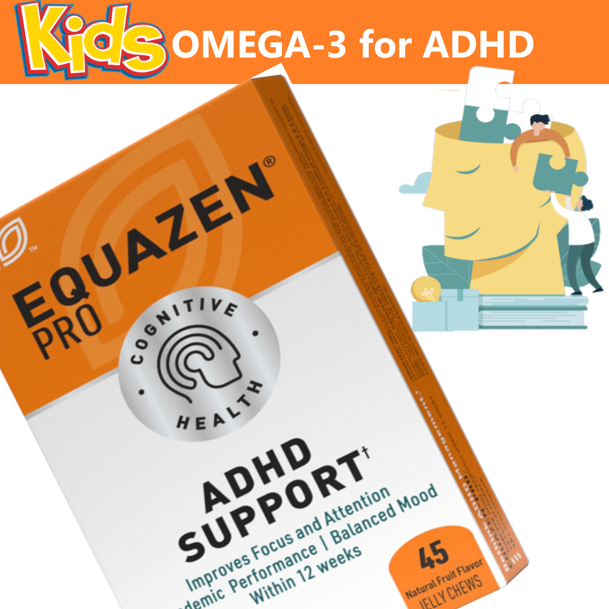 EQUAZEN PRO Support Kids with ADHD Supplement Omega3 for Improves
