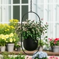thumbnail image 5 of Clearance! Haidf Hanging Planter, Oval Metal Ceiling Hanging Plant Pots with Chain and Hook, Modern Decorative Hanging Planters for Indoor Outdoor Plants, Wall Hanging Flower Pot, 5.5", Black, 5 of 8