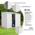 thumbnail image 3 of Absco EZI Slider 7' x 5' Metal Storage Shed - Surfmist, 3 of 12