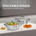 thumbnail image 3 of SUNHOUSE - 3.1 Quart Steamer Pots With Lid 2-Tier Multipurpose Stainless Steel Steaming Pot Cookware With Handle For Vegetable, D, 3 of 9