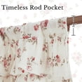 thumbnail image 4 of NICETOWN Valance Curtain for Window, Ruffled Linen Rose Valance Shabby Chic Small Window Treatment for Bedroom, Farmhouse Light Filtering Rod Pocket Valance Curtains, Red, 52"x18", 1 Panel, 4 of 10