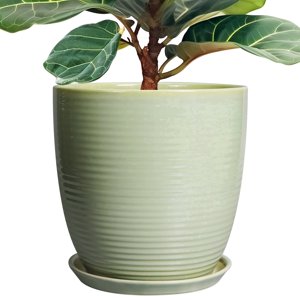 Ordivic 12" Green Ceramic Extra Large Planter