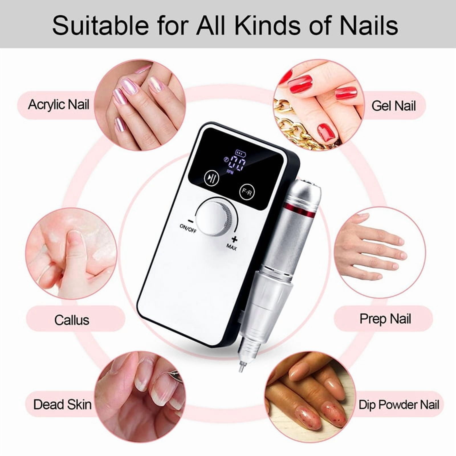 Portable Electric Nail Drill V5 Professional Nail Grinder Pen Style Rechargeable Nail Polisher Machine Nail Art Machine