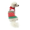 Holiday Time Fair Isle Hood Dog Sweater, Red Paw, (Medium)