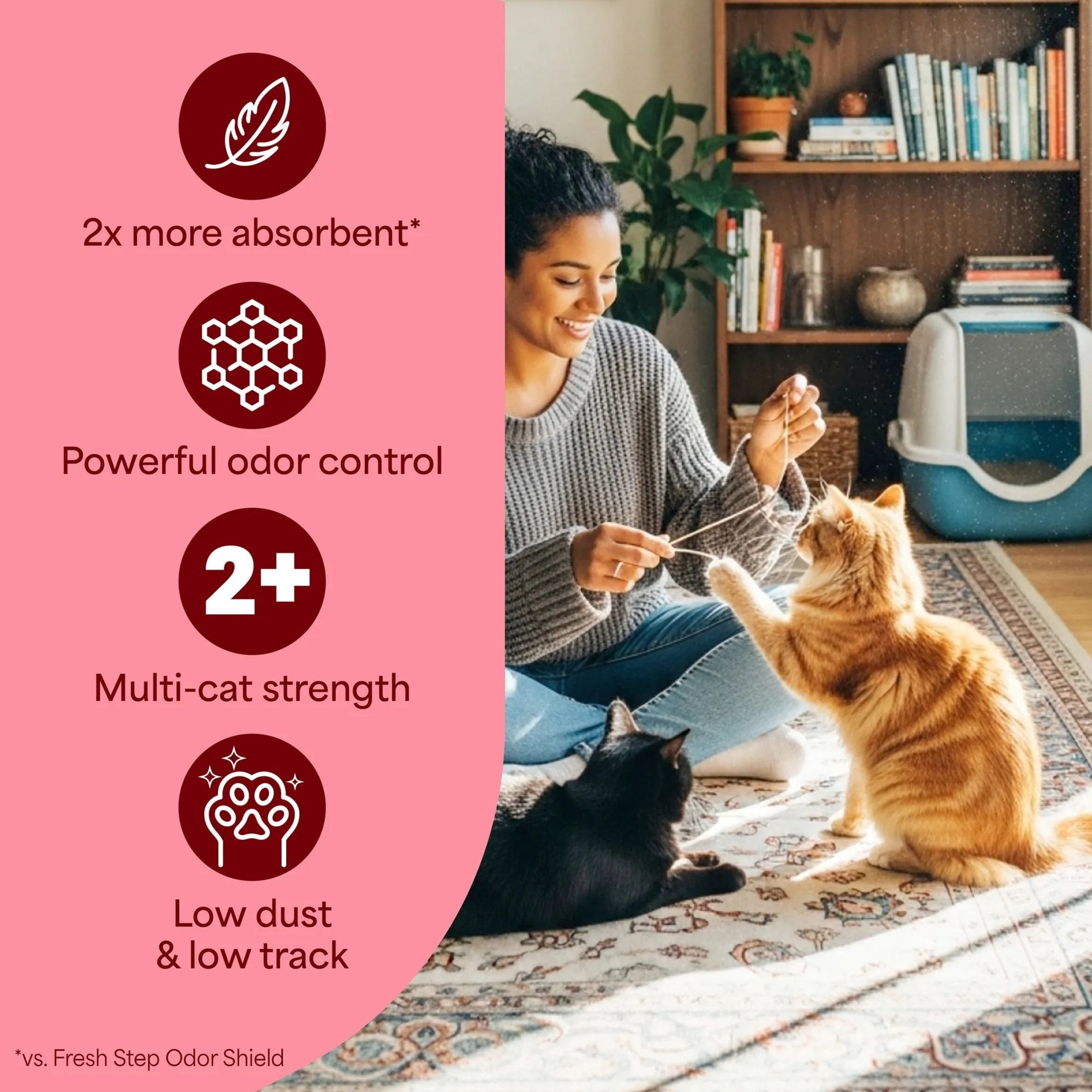 (2 pack) Fresh Step Clean Care Crystal Cat Litter, Febreze Freshness Scent, 8 lb Bag