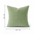 thumbnail image 2 of Sage Green Throw Pillow Cover with Fine Striped Corduroy, 18X18 Inches, Soft Couch Cushion Cover for Living Room Sofa, Decorative Pillow Cover Insert Not Included, 2 of 3