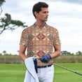 thumbnail image 5 of Balery Traditional Tribal Aztec Printed Men’s Short Sleeve Polo Shirt, Midweight Men's Shirt,Golf Polo shirts -Large, 5 of 8