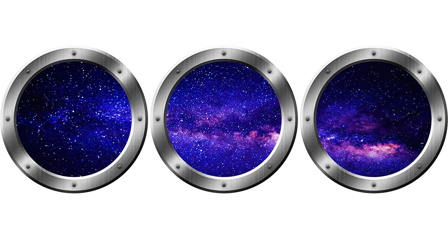 VWAQ Spaceship Window Wall Decals For Kids Rooms, Outer Space Window