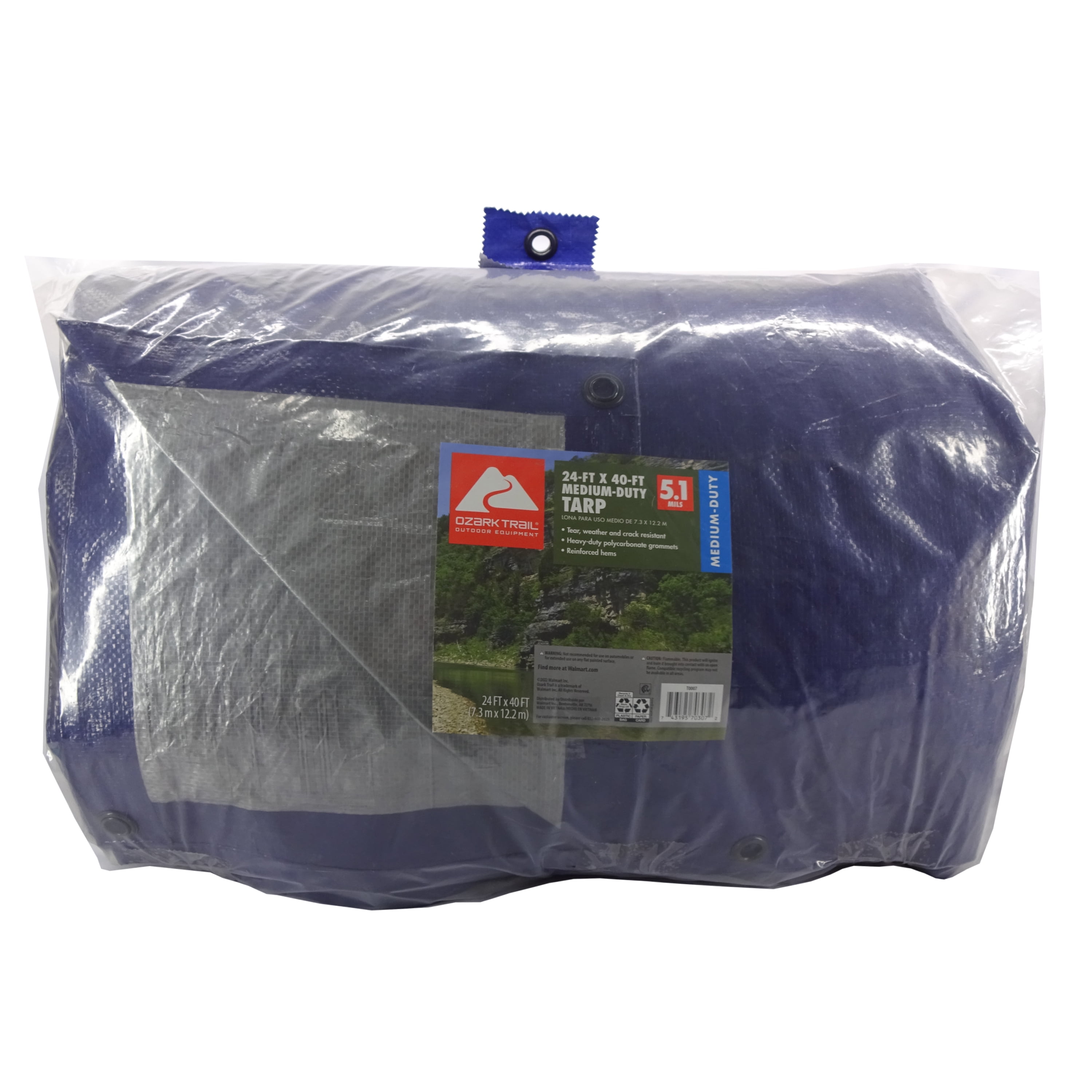 Ozark Trail Medium-Duty Tarp, 24' x 40', Material PE