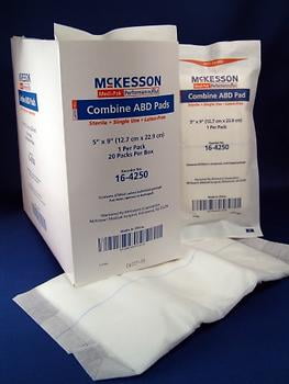 McKesson Sterile Performance ABD Pads, 42502000, 5' x 9', 20 Count