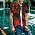 thumbnail image 6 of KLL Red And Black Abstract Skull for Men's Baseball Shirts,Short Sleeve Casual Shirts Button Down Shirt for Men Beach Summer Wedding Shirt-XX-Large, 6 of 7